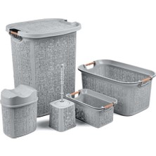 Tuffex Woow Serisi 5 Parça Banyo Seti - Kirli Sepeti ve Çamaşır Sepeti Setleri TPI604