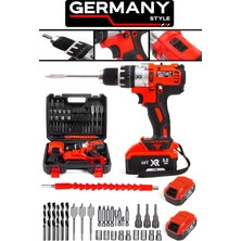 Germany Style  Germany Style GRMPRO7036T 58V Max  Xr Çift Akülü Darbeli Torklu Matkap 30 Parça Aksesuar