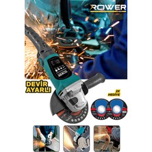 Rowermax RWRX-3803 3500 W Devir Ayarlı Spiral Taşlama Makinası Avuç Içi Taşlama 125 mm 2 Adet Diskli