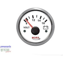 Mors Voltmetre GÖSTERGESI,12V/24V 55MM Beyaz 12V