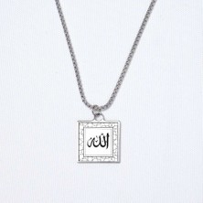 Beymarka Allah Yazılı Kare Çelik Kolye