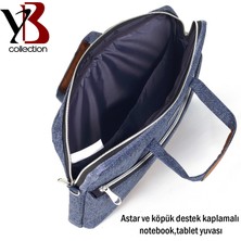 Yb Collection 13.3 Inch Laptop Tablet Macbook Notebook Evrak Çantası - Mavi 177 AL3086