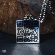 Beymarka Gizli Mesajlı Kare Çelik Kolye