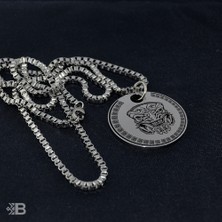 Beymarka Aztek Maske Yuvarlak Çelik Kolye - 1038