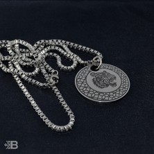 Beymarka Aslan Figürlü Yuvarlak Çelik Kolye - 1120