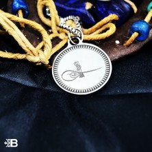 Beymarka Kanuni Sultan Süleyman Mührü Yuvarlak Çelik Kulplu Kolye