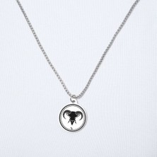 Beymarka Koç Burcu Yuvarlak Çelik Kolye