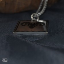 Beymarka Koç Burcu Kare Çelik Kolye - 3165