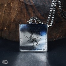 Beymarka Dinazor Iskeleti Kare Çelik Kolye - 3134