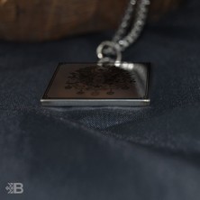 Beymarka Osmanlı Arması Kare Çelik Kolye - 3113