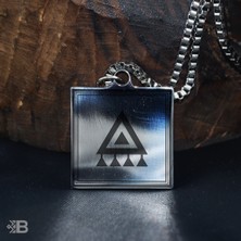 Beymarka Selçuklu Tılsım Motifli Kare Çelik Kolye - 3126