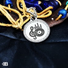 Beymarka Müzik Teması Yuvarlak Çelik Kolye - 2047