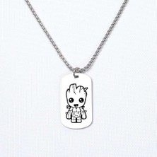 Beymarka Baby Groot Asker Kolye, Kişiye Özel Çelik Asker Kolye