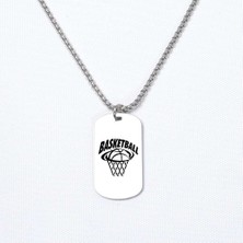 Beymarka Basketbol Konseptli Asker Kolye, Kişiye Özel Çelik Asker Kolye