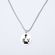 Beymarka Bruce Lee Temalı Yuvarlak Çelik Kolye