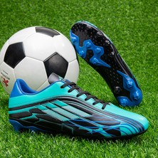BH07H582 Siyah - Mavi Erkek Ssivri Futbol Ayakkabıları Spor Ayakkabılar Kaymaz ve Aşınma Direnci Gündelik Ayakkabılar