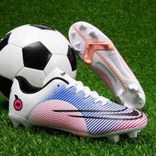 BH07H2236 Beyaz - Mavi Erkek Ssivri Futbol Ayakkabıları Spor Ayakkabılar Kaymaz ve Aşınma Direnci Gündelik Ayakkabılar