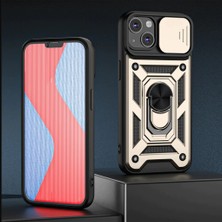 MTK Moveteck iPhone 14 Plus Kılıf Kamera Lens Korumalı Sürgü Military Zırh Tank 360 Ekran Koruyucu Set