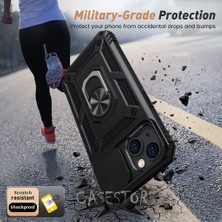 MTK Moveteck iPhone 14 Plus Kılıf Kamera Lens Korumalı Sürgü Military Zırh Tank 360 Ekran Koruyucu Set