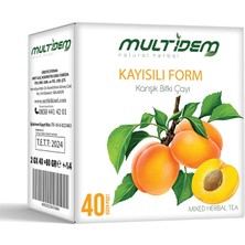 Multidem Kaysılı Bitkisel Form Çayı Bardak Poşet 3'lü 40'lı 2g*40*3