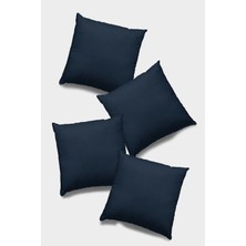 RugViva 4'lü 43 x 43 cm Lacivert Kırlent Kılıfı Tay Tüyü Döşemelik Premium Kumaş Dekoratif Çift Taraflı KRL022