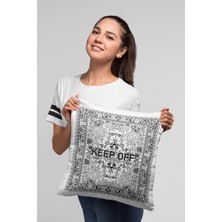 RugViva Keep Off Premium Tay Tüyü Dokuma Kumaş Çift Taraflı Kırlent Yastık Kılıfı 43 x 43 cm KRL455