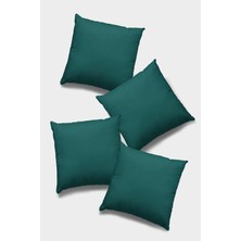 RugViva 4'lü 43 x 43 cm P.yeşil Premium Kumaş Tay Tüyü Döşemelik Dekoratif Çift Taraflı Kırlent Kılıfı KRL019