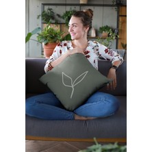 RugViva Premium Tay Tüyü Dokuma Kumaş Çift Taraflı Yapraklı Kırlent Yastık Kılıfı 43 x 43 cm KRL037