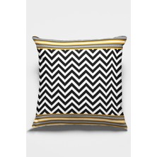 RugViva Premium Tay Tüyü Dokuma Kumaş Çift Taraflı Zigzag Kırlent Yastık Kılıfı 43 x 43 cm KRL433