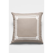 RugViva Çift Taraflı Kırlent Yastık Kılıfı Çerçeveli Dokuma Premium Tay Tüyü Kumaş 43 x 43 cm KRL278