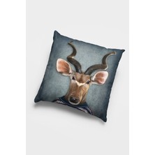 RugViva Premium Kıyafetli Antilop Tay Tüyü Dokuma Kumaş Çift Taraflı Kırlent Kılıfı 43 x 43 cm KRL951