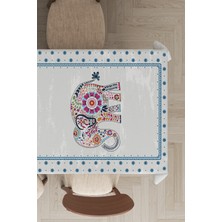 RugViva Leke Tutmayan Dokuma Elit Yıkanır Leke Tutmayan Kumaş Fil Desenli Masa Örtüsü MSO155