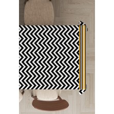 RugViva Leke Tutmayan Dokuma Elit Yıkanır Kumaş Zigzag Desenli Leke Tutmayan Masa Örtüsü MSO433