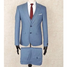 Jan Carlucci Erkek Slim Fit Sivri Yaka Yeşil Yelekli  Drop 6 Takım Elbise