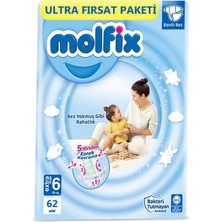 Molfix Bebek Bezi 6 Numara 15+ kg 124lü