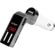 Hytech HY-XCB75 5V 2.1A LED Ekran Usb+Tf Desteği Gri Bluetooth Fm Transmitter