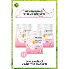Garnier 3'lü Nem Bombası Dinlendirici Kağıt Yüz Maskesi Seti