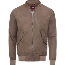Wessi Krem Cepli Süet Bomber Mont