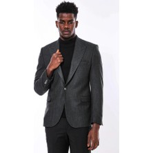 Wessi Kendinden Desenli Yeşil Slim Fit Ceket