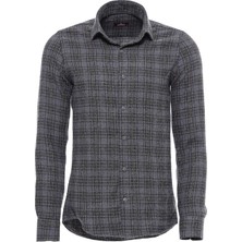 Gri Renk Ekoseli Oduncu Gömlek