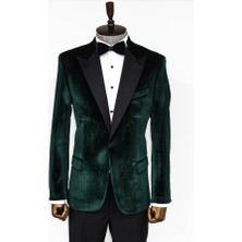 Wessi Yeşil Velvet Slim Fit Smokin Ceketi