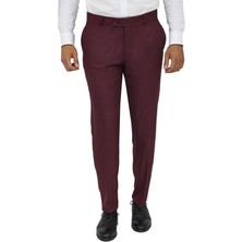 Bordo Desensiz Kumaş Pantolon