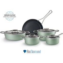 Karaca Mastermaid Biodiamond 9 Parça Tencere Seti Cabbage Green