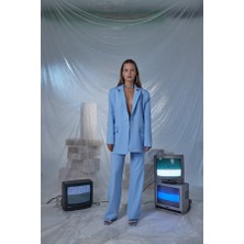 Holly Lolly Yüksek Bel Düğmeli Panky Pantolon Mavi