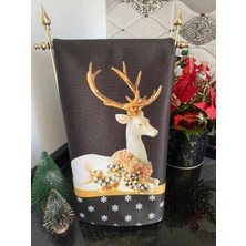 Lilies Atelier Mackenzie Model Kartaneleri ve Siyah Geyik Desen Havlu I Yılbaşı Dekor I Yeniyıl Süsleme I Yılbaşı Hediye Havlu