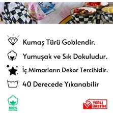 Lilies Atelier Mackenzie Model Siyah Yılbaşı Süsleri Yıldız Tarçın Desen 45X150 Runner I Luxury Dekor I Leke Tutmaz