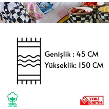 Lilies Atelier Mackenzie Model Siyah Yılbaşı Süsleri Yıldız Tarçın Desen 45X150 Runner I Luxury Dekor I Leke Tutmaz