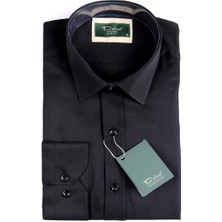 Erkek Siyah ve Beyaz Ithal Saten 2'li Slim Fit Gömlek