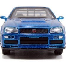 Jada Toys Fast & Furious Brian's Nissan Skyline Gt-R R34 Silver & Nissan Gt-R R34 Blue Modelleri Jada