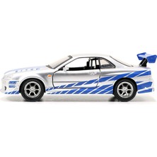 Jada Toys Fast & Furious Brian's Nissan Skyline Gt-R R34 Silver & Nissan Gt-R R34 Blue Modelleri Jada